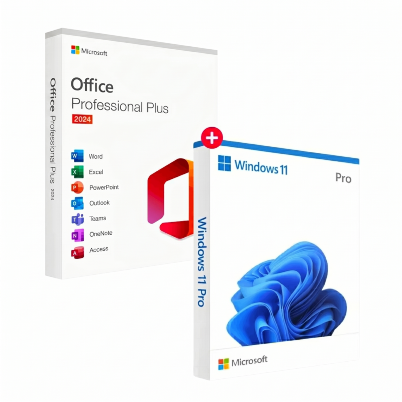 Microsoft microsoft office 2024 professional plus + microsoft windows 11 professional (bundel)